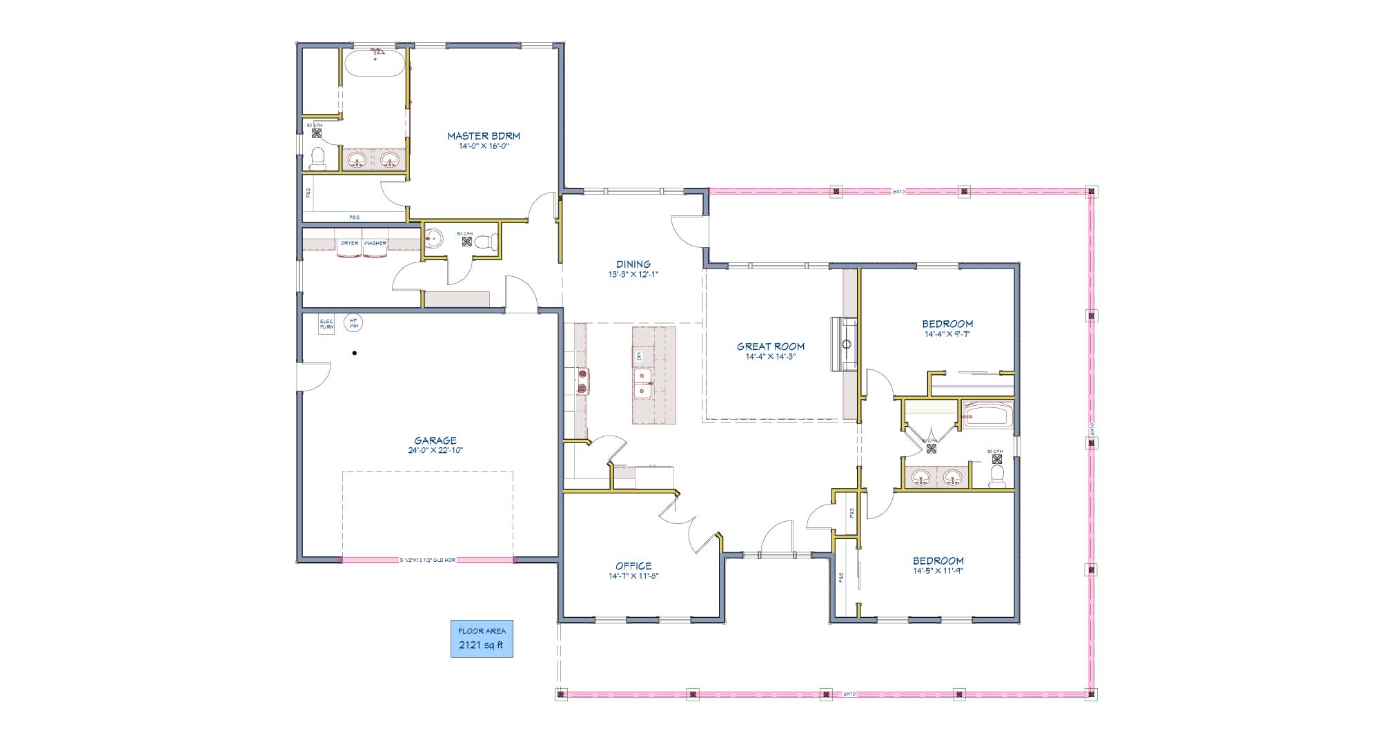 Floor plan for a traditional custom home by Design NW
