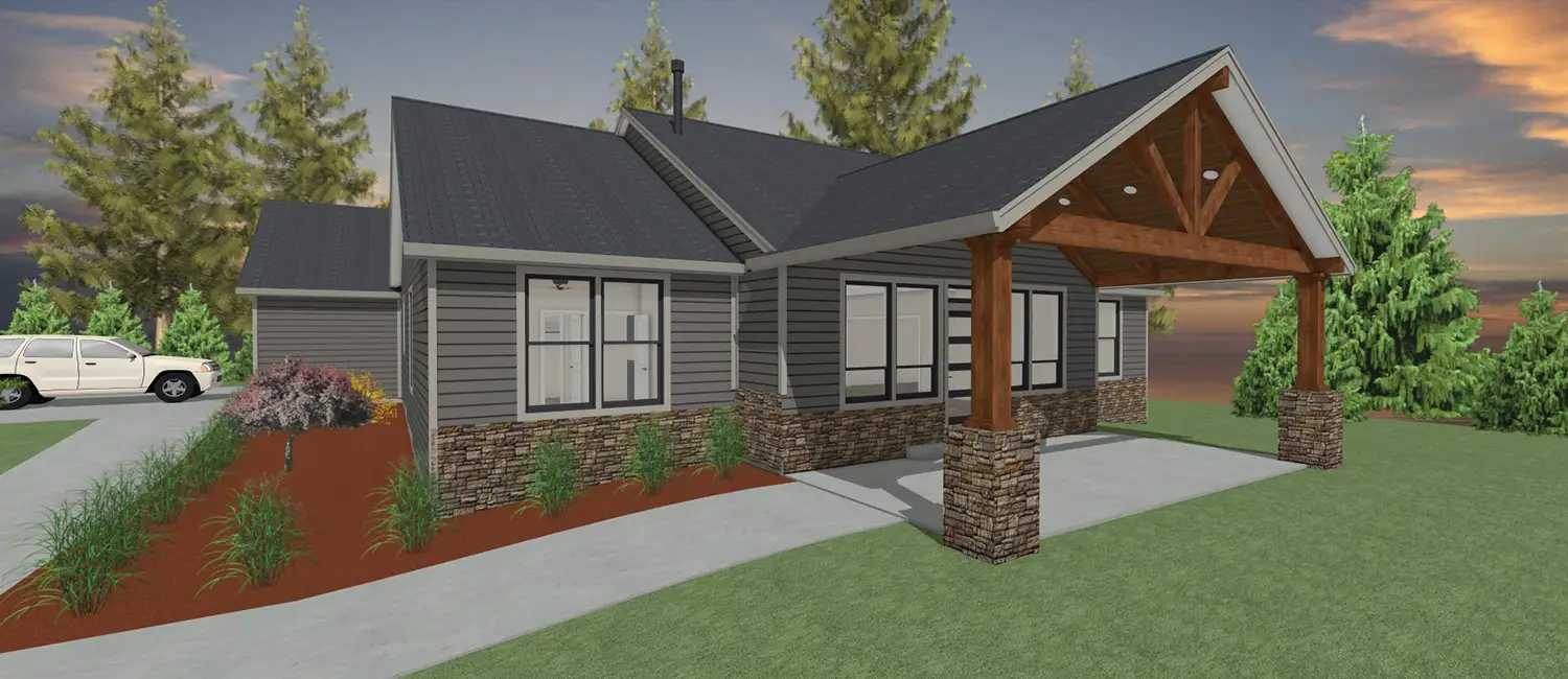 Rendering of a custom traditional home by Design NW