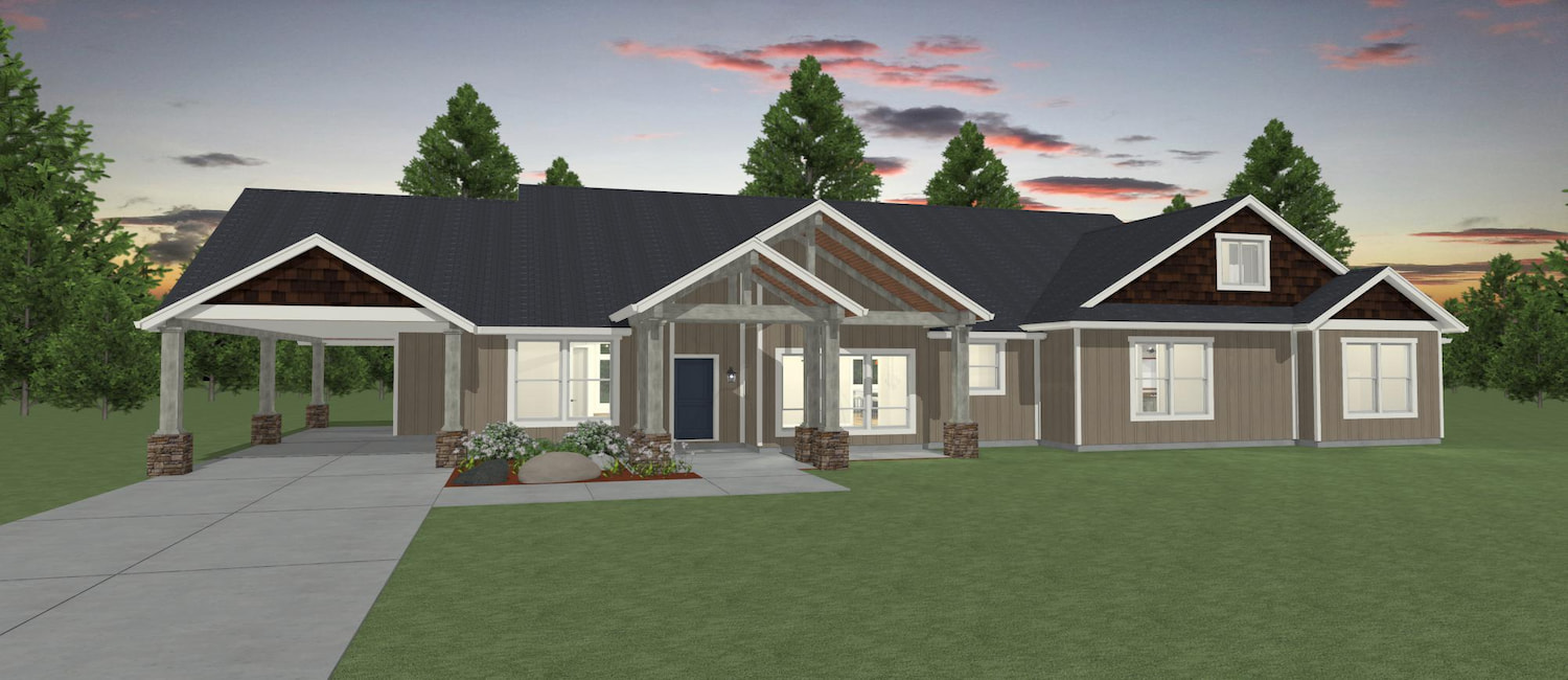 3D rendering of a custom home from Design NW