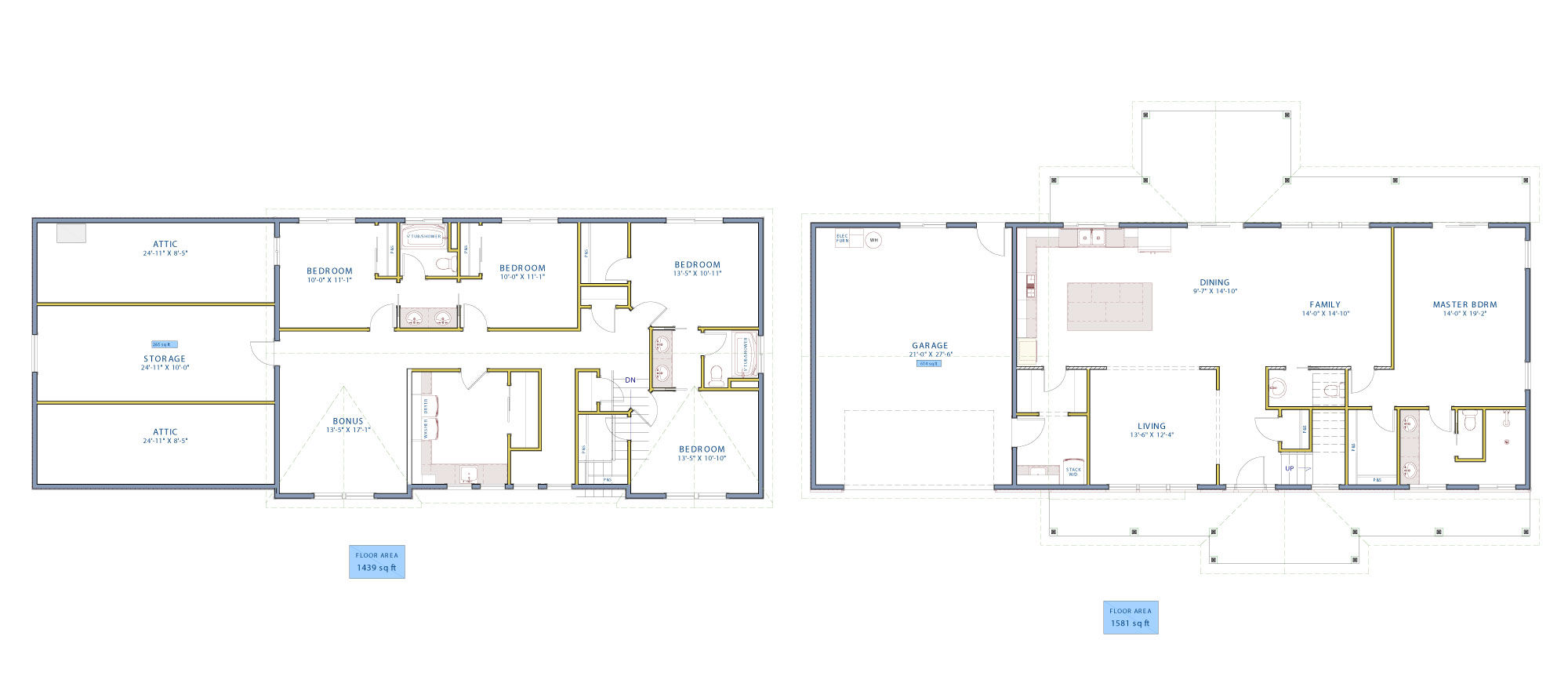 Floor plan of a custom Traditional style home from Design NW