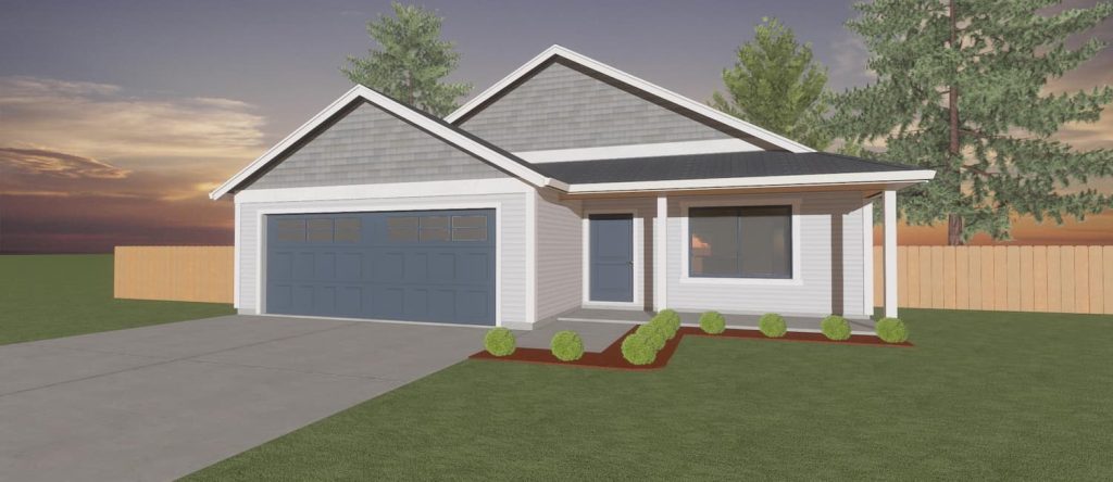 Elevation 3D rendering of a custom home from Design NW