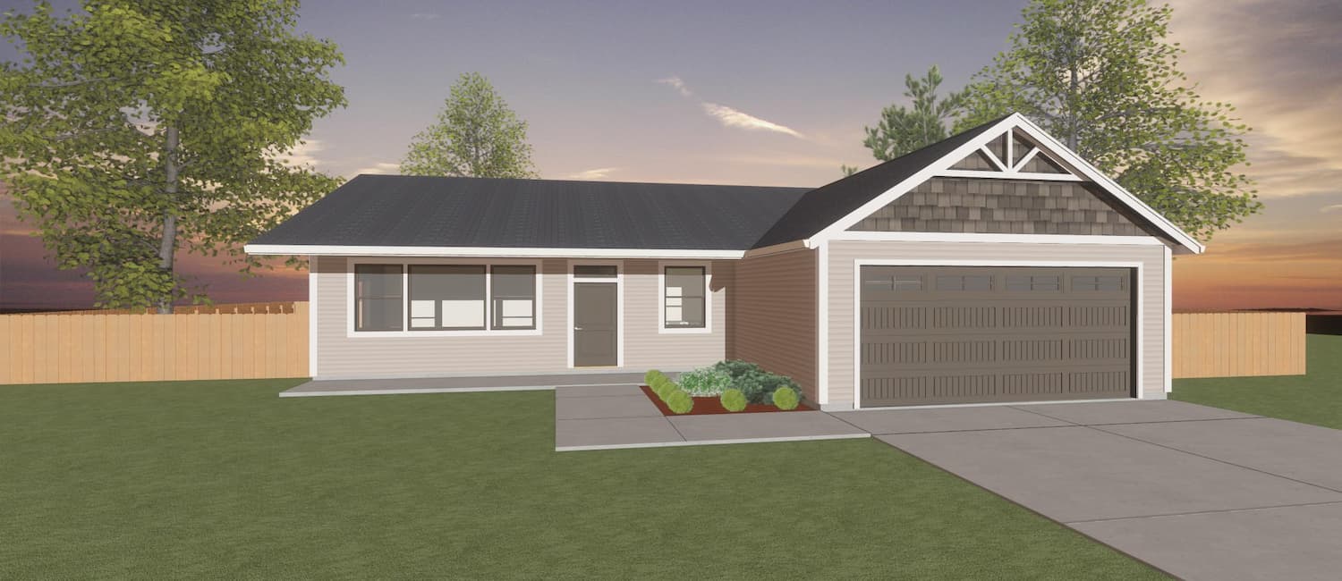 Elevation rendering of a custom home from Design NW