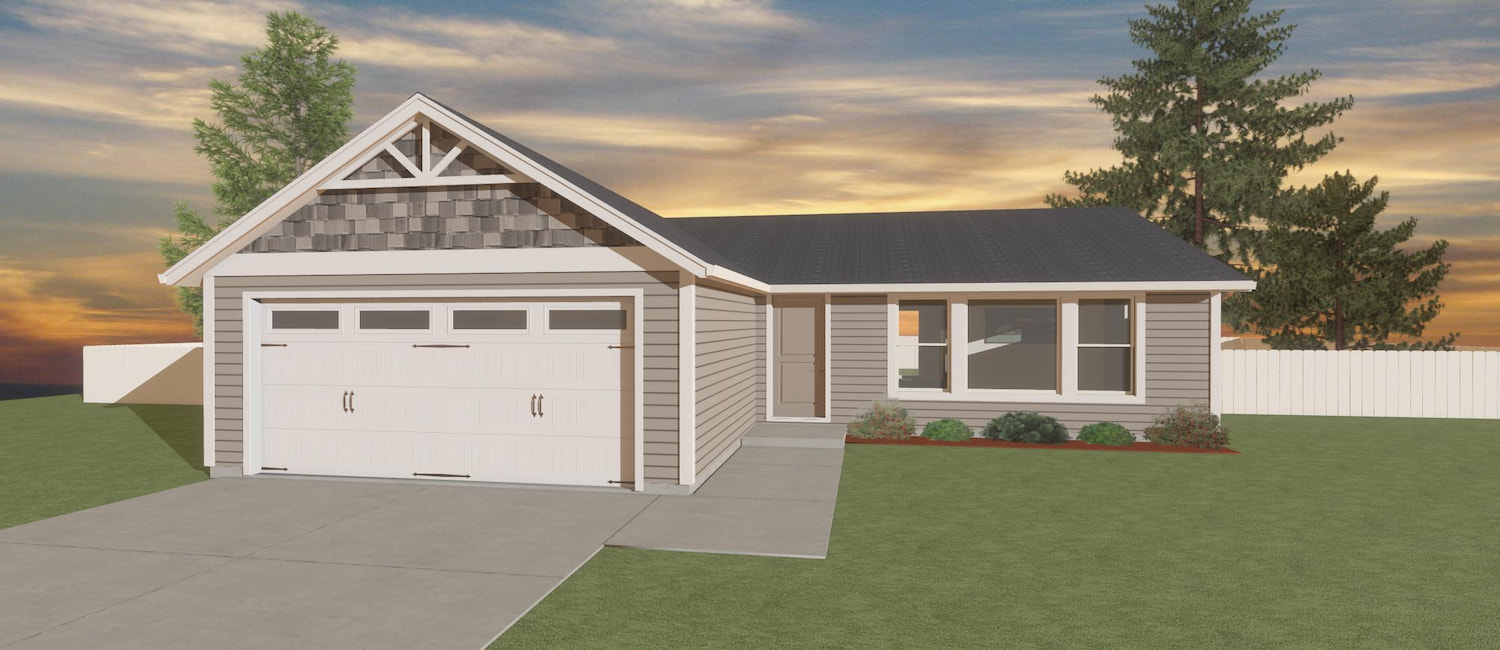 Elevation 3D rendering of a custom home from Design NW