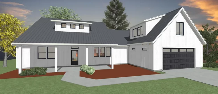 Exterior rendering of a custom 2,998SqFt home by Design NW