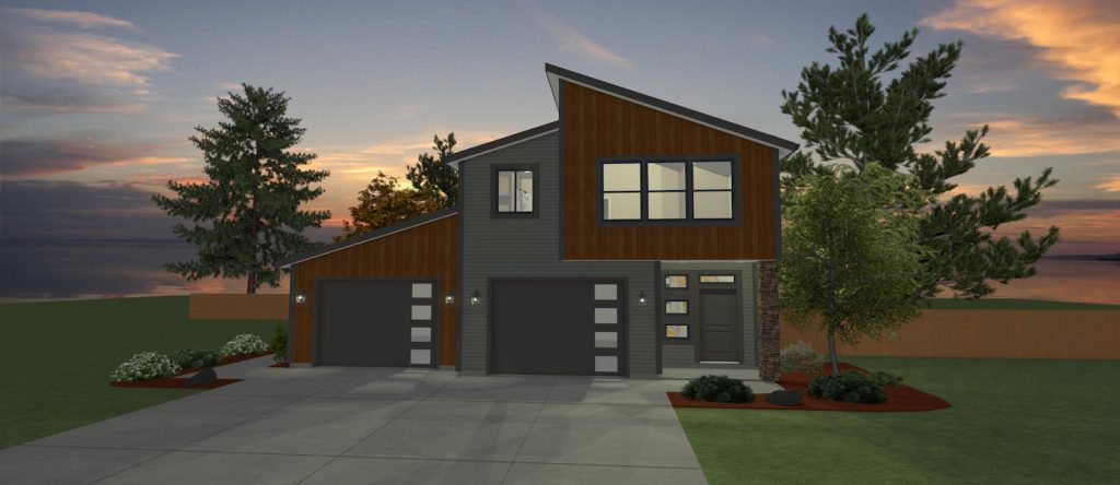 Elevation 3D rendering of a custom home from Design NW