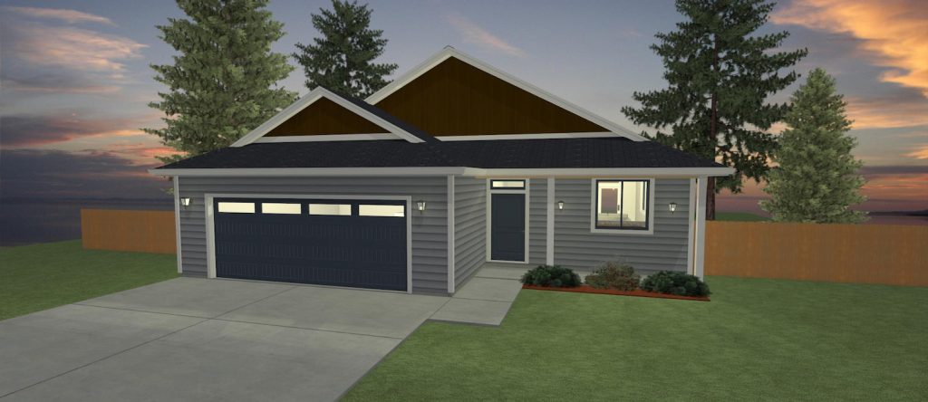 Elevation 3D rendering of a custom home from Design NW