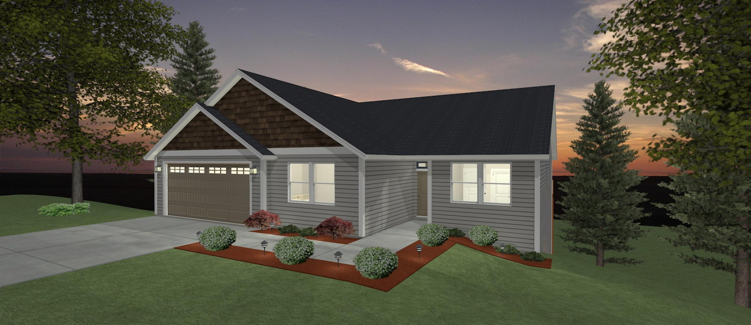 Elevation 3d rendering of a custom home from Design NW