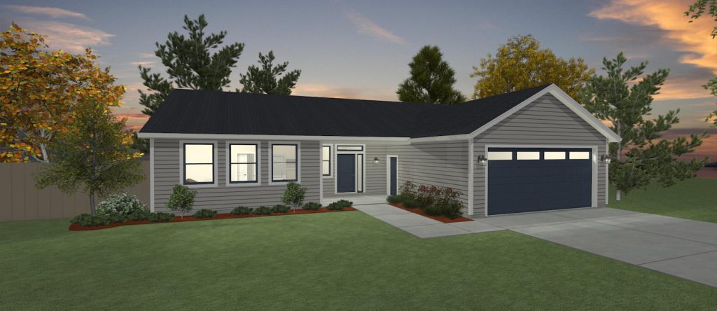 Elevation 3D rendering of a custom home from Design NW