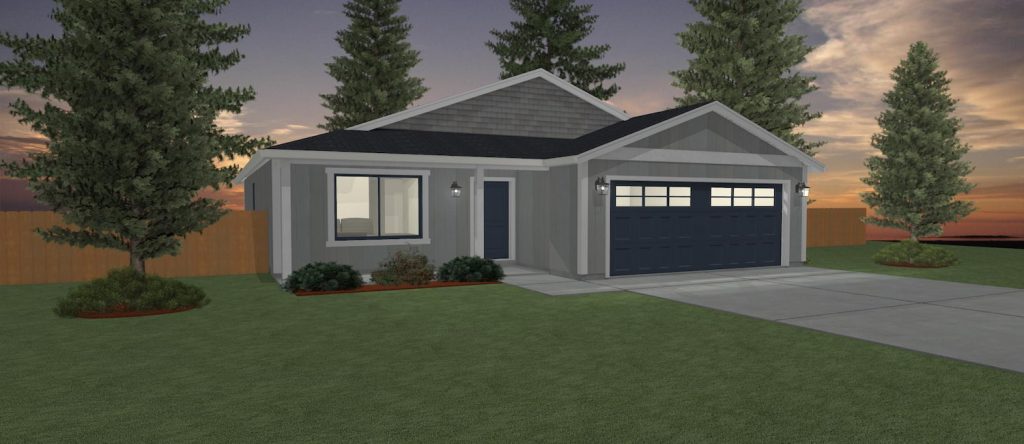 Elevation 3D rendering of a custom home from Design NW