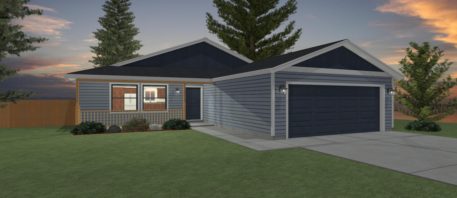 Elevation 3D rendering of a custom home from Design NW