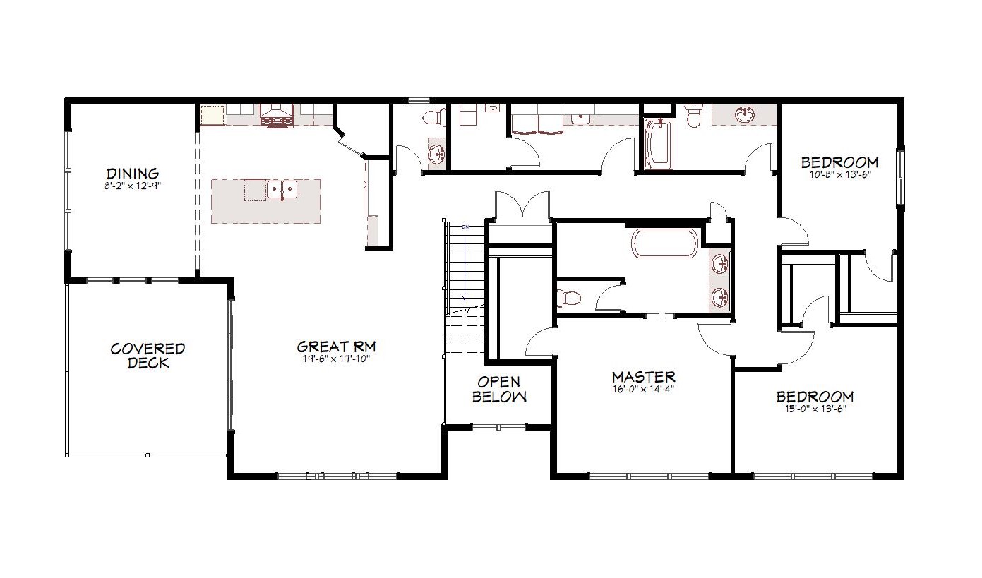 2nd floor plan view of a custom home from Design NW