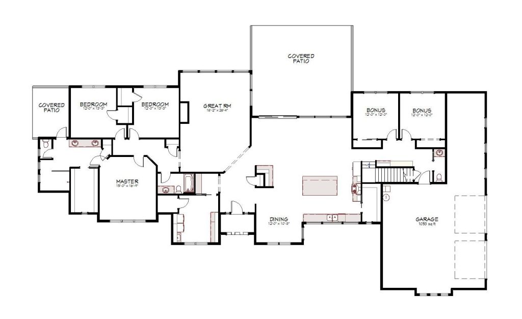 1st floor plan view of a custom home from Design NW