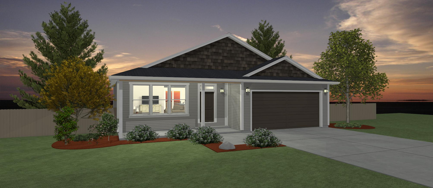 Elevation 3D rendering of a custom home from Design NW