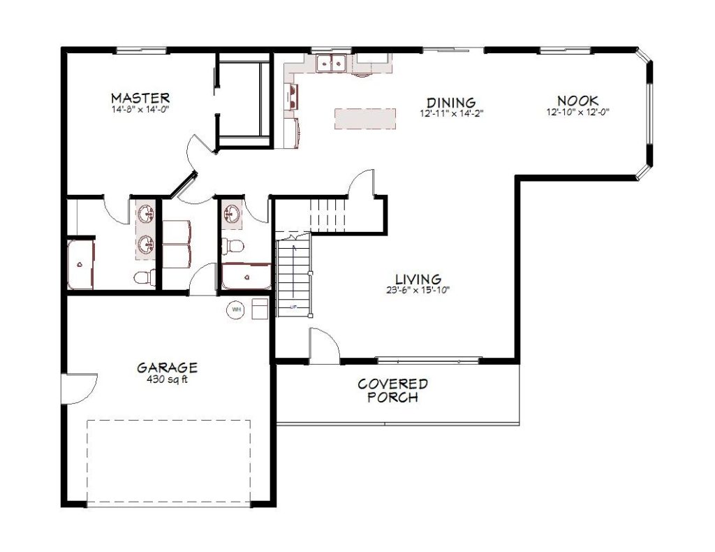 1st floor plan view of a custom home from Design NW