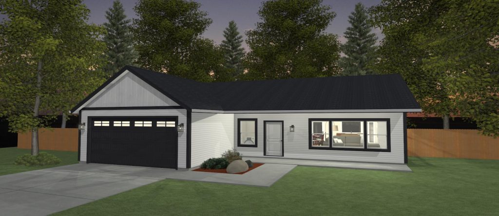 Elevation 3D rendering of a custom home from Design NW