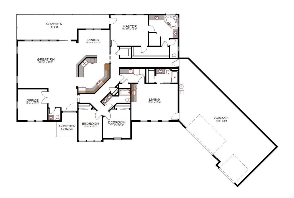 Floor plan view of a custom home from Design NW