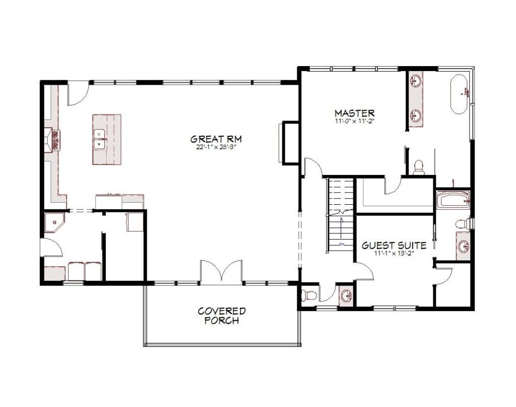 1st floor plan view of a custom home from Design NW