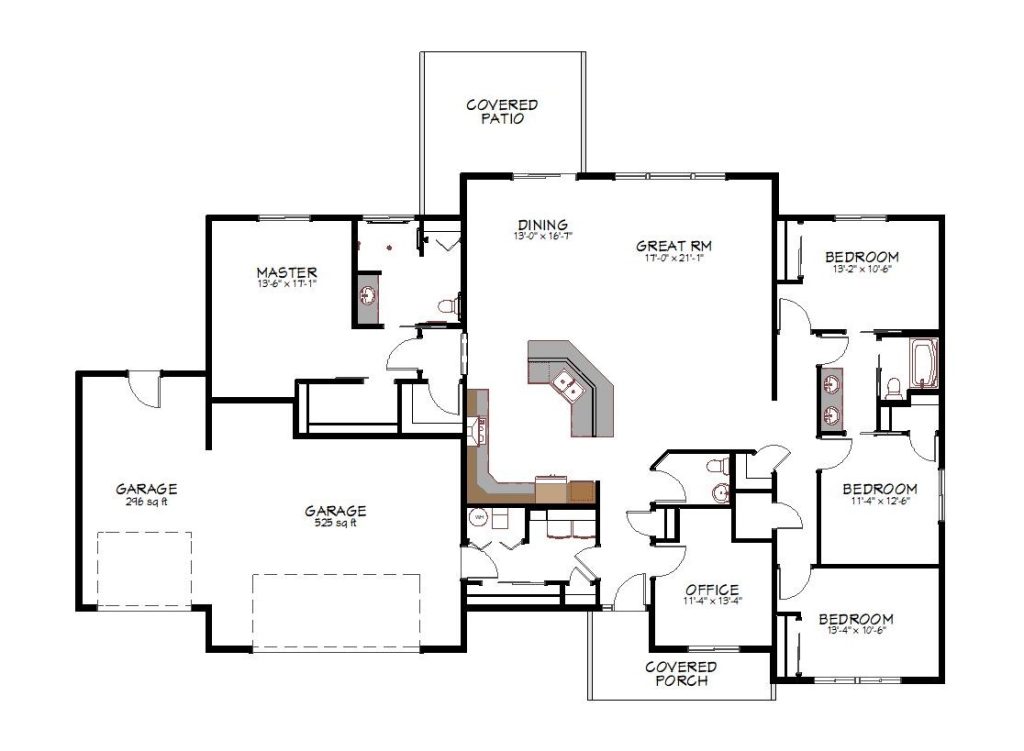 Floor plan view of a custom home from Design NW