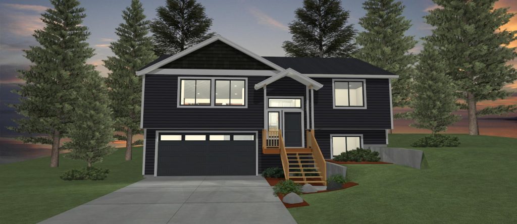 Elevation 3D rendering of a custom home from Design NW