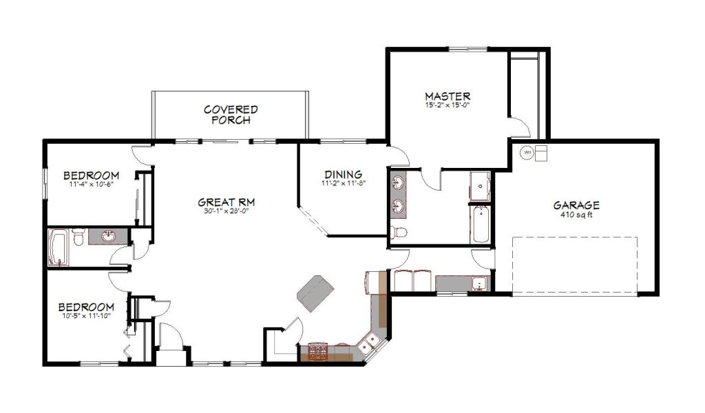 Floor plan view of a custom home from Design NW