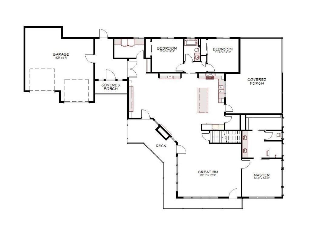 2nd floor plan view of a custom home from Design NW