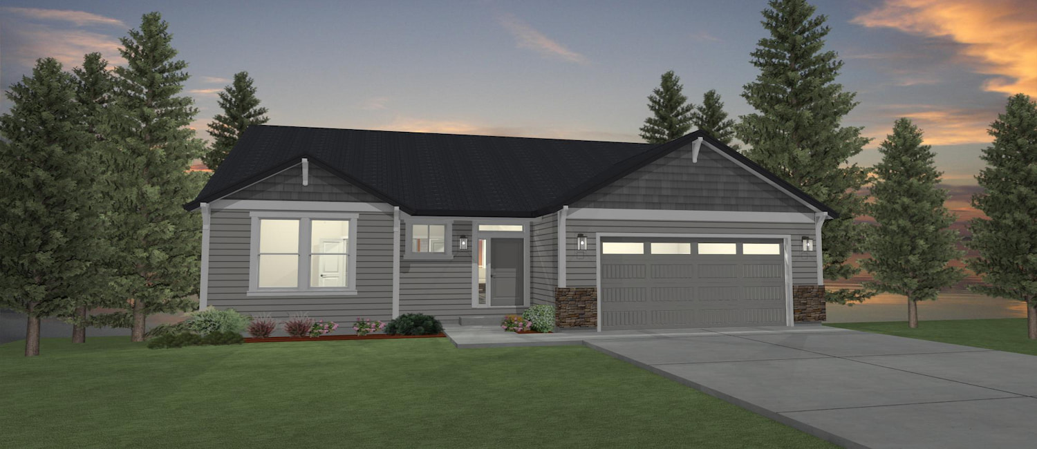 Elevation 3D rendering of a custom home from Design NW