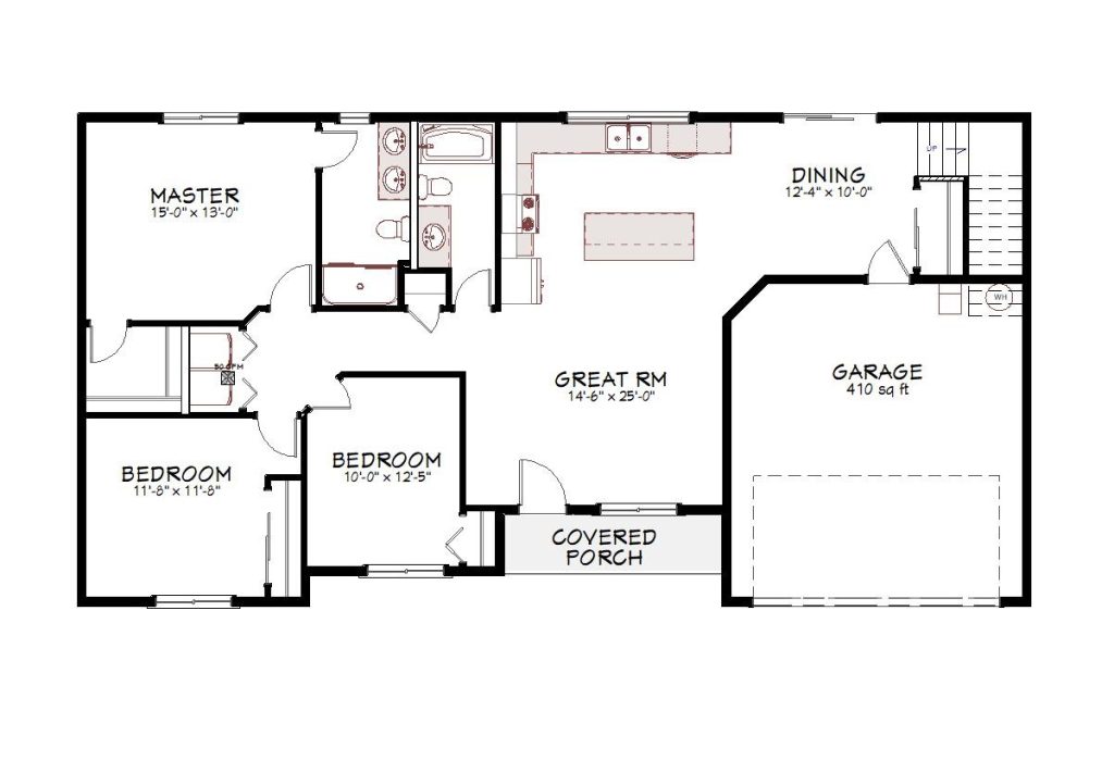 1st floor plan view of a custom home from Design NW