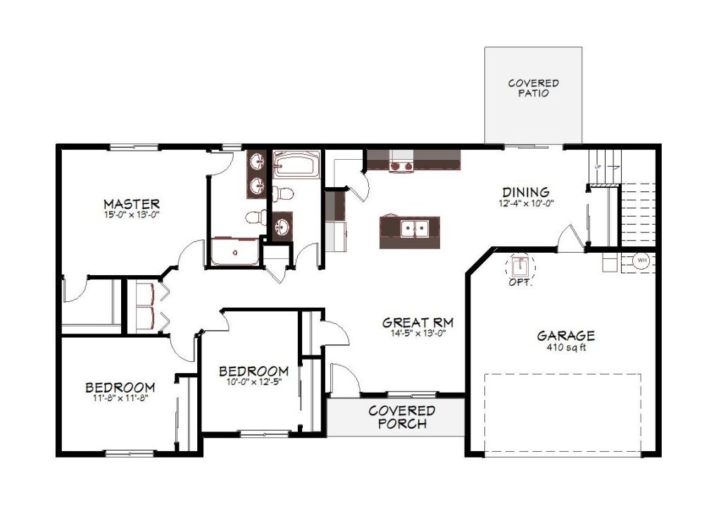 1st floor plan view of a custom home from Design NW