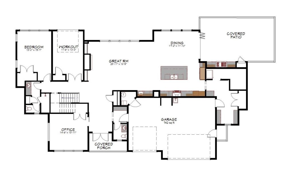 1st floor plan view of a custom home from Design NW