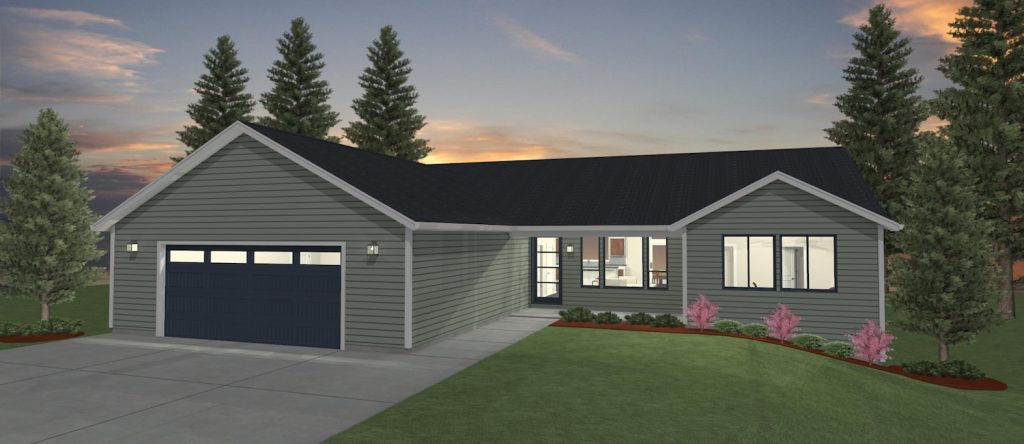 Elevation 3D rendering of a custom home from Design NW