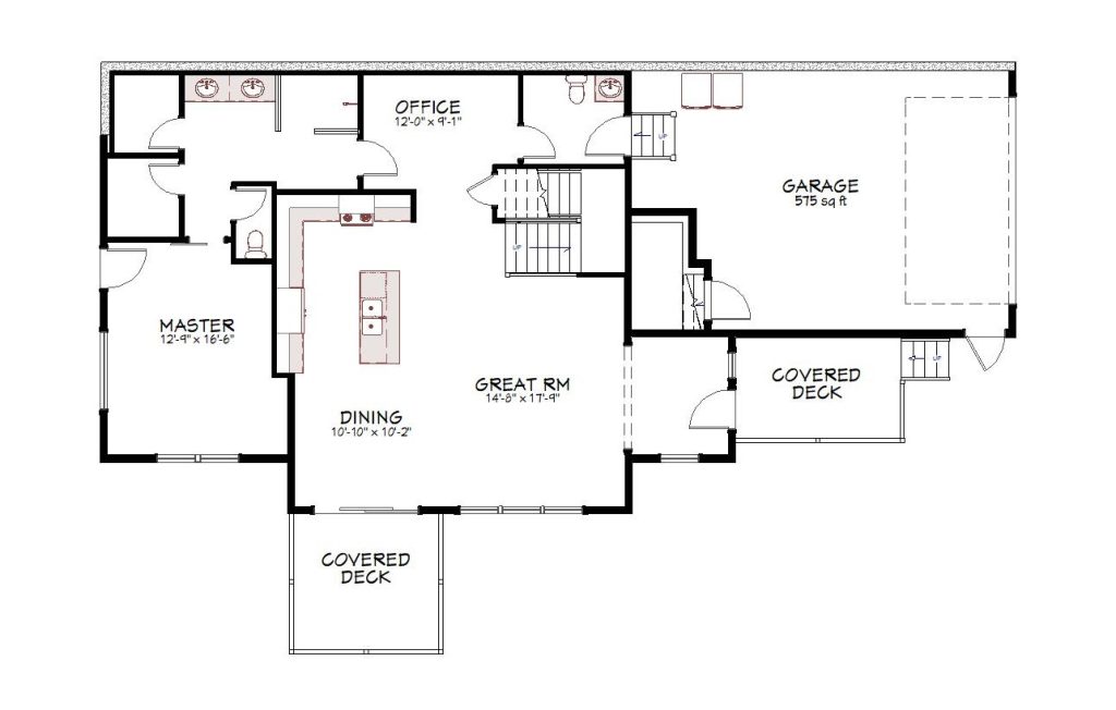 2nd floor plan view of a custom home from Design NW