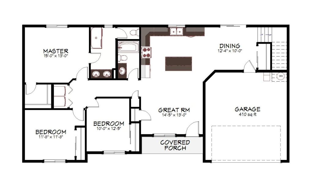 1st floor plan view of a custom home from Design NW