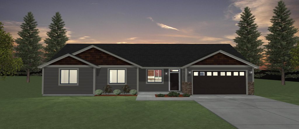 Elevation 3D rendering of a custom home from Design NW