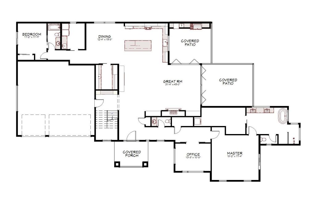 1st floor plan view of a custom home from Design NW