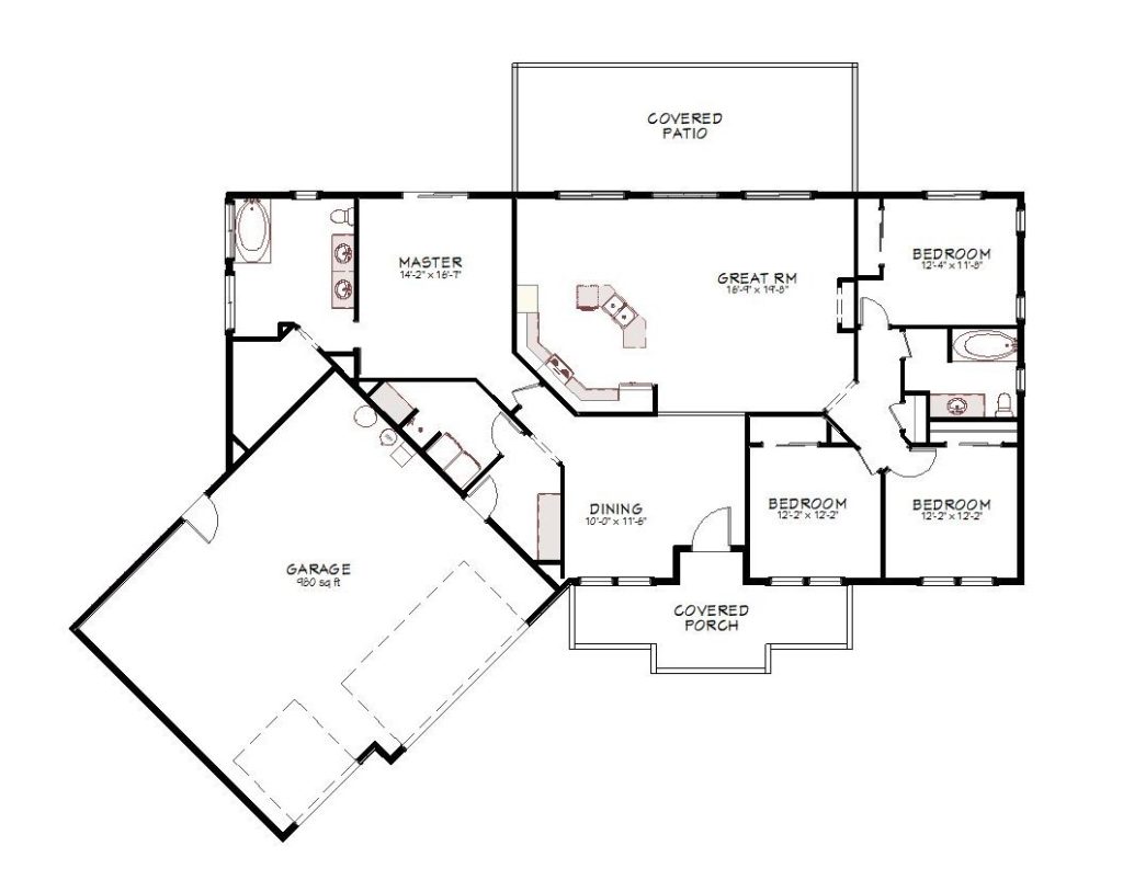 Floor plan view of a custom home from Design NW