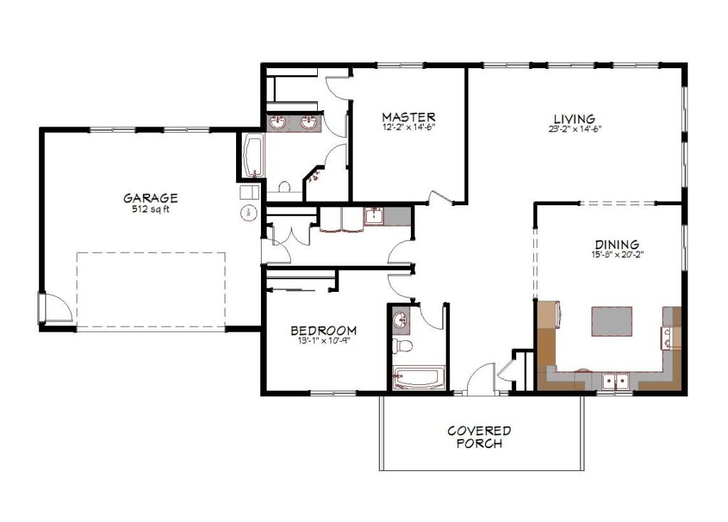 Floor plan view of a custom home from Design NW