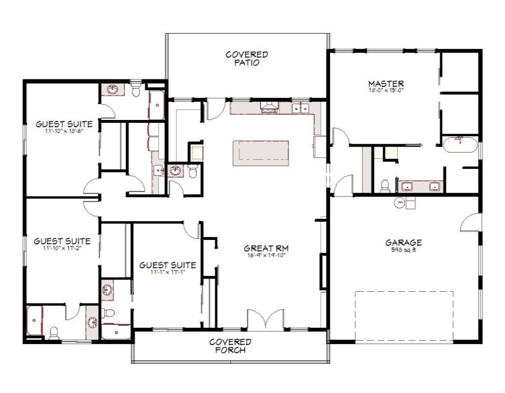 Floor plan view of a custom home from Design NW