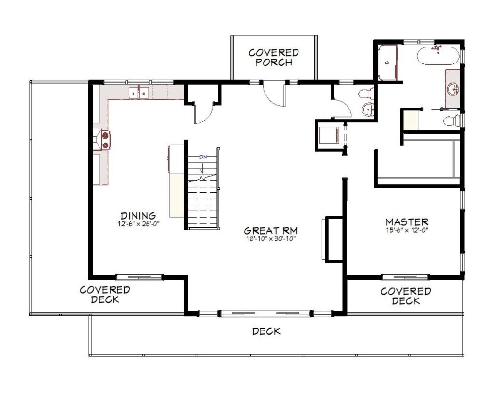 2nd floor plan view of a custom home from Design NW