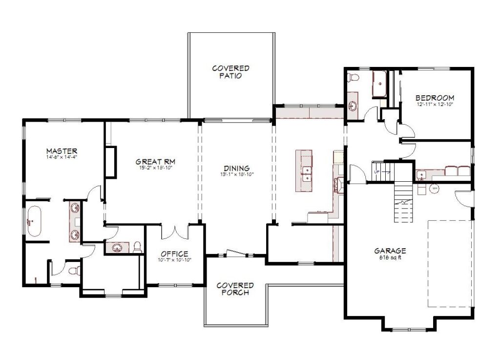 1st floor plan view of a custom home from Design NW