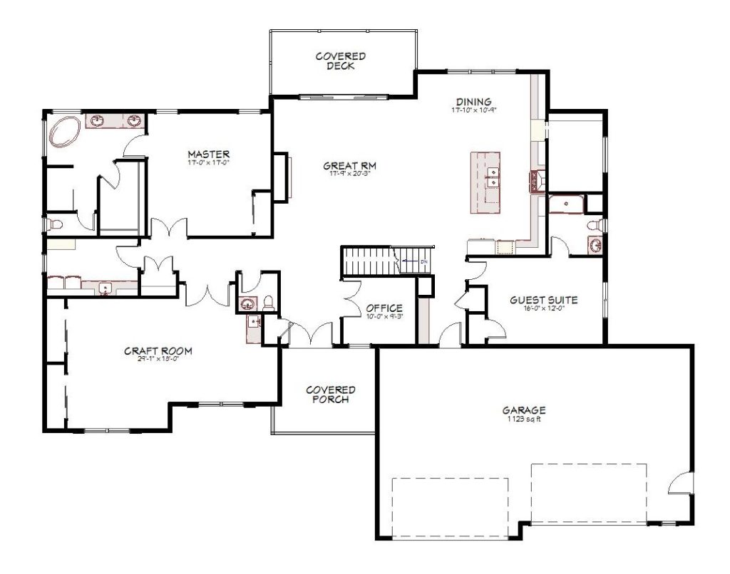 1st floor plan view of a custom home from Design NW