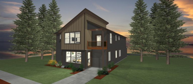 Elevation 3D rendering of a custom home from Design NW