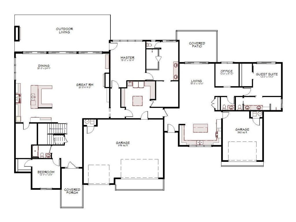 1st floor plan view of a custom home from Design NW