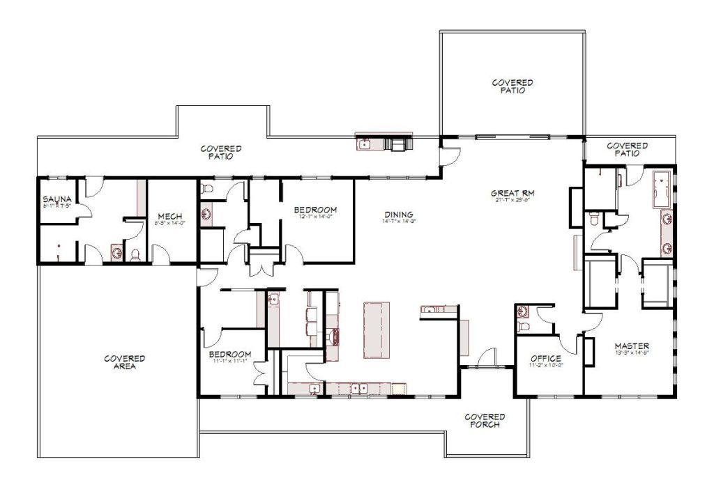 Floor plan view of a custom home from Design NW