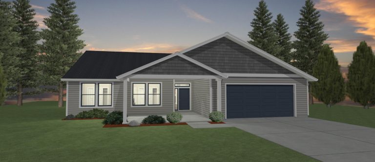 Elevation 3D rendering of a custom home from Design NW