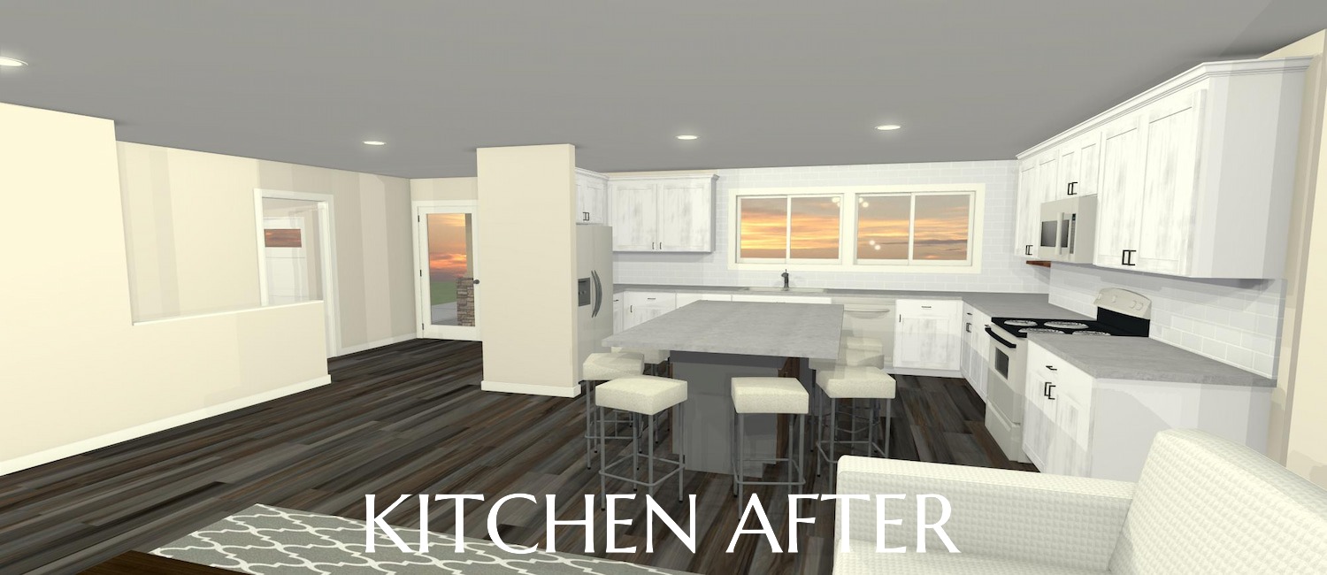 3D rendering of a custom remodeled kitchen from Design NW