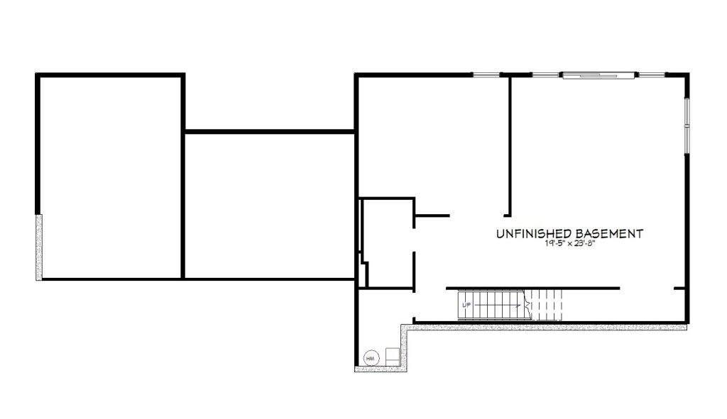 Basement floor plan view of a custom home from Design NW