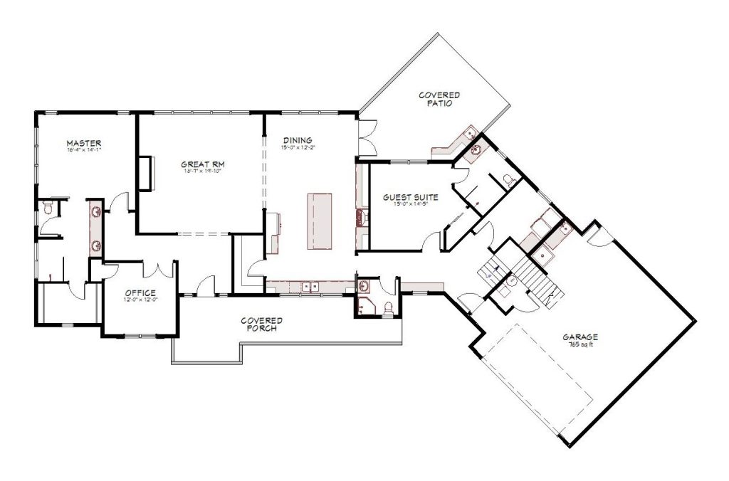 1st floor plan view of a custom home from Design NW