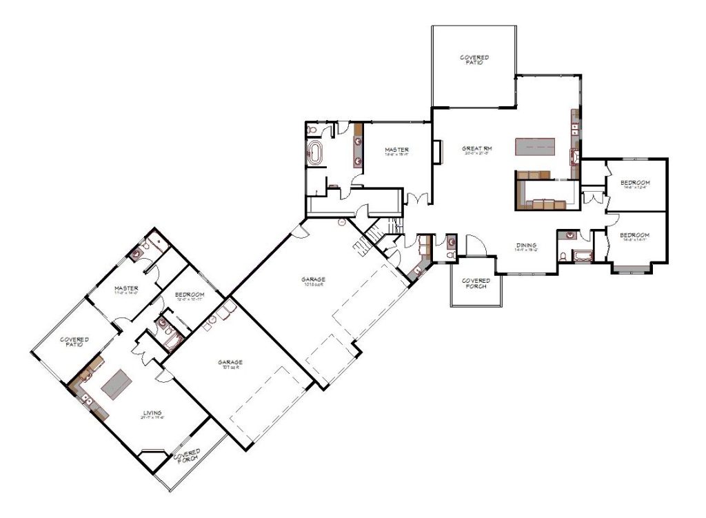 1st floor plan view of a custom home from Design NW