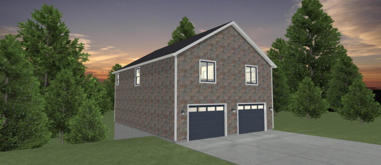Elevation 3D rendering of a custom home from Design NW