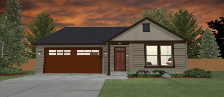 Elevation 3D rendering of a custom home from Design NW